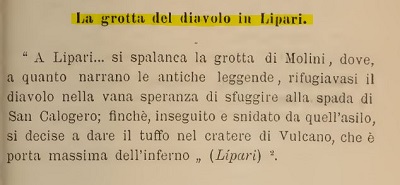 la grotta del diavolo in lipari. LEGGENDE POPOLARI IN SICILIA 1904 GIUSEPPE PITRE'.JPG